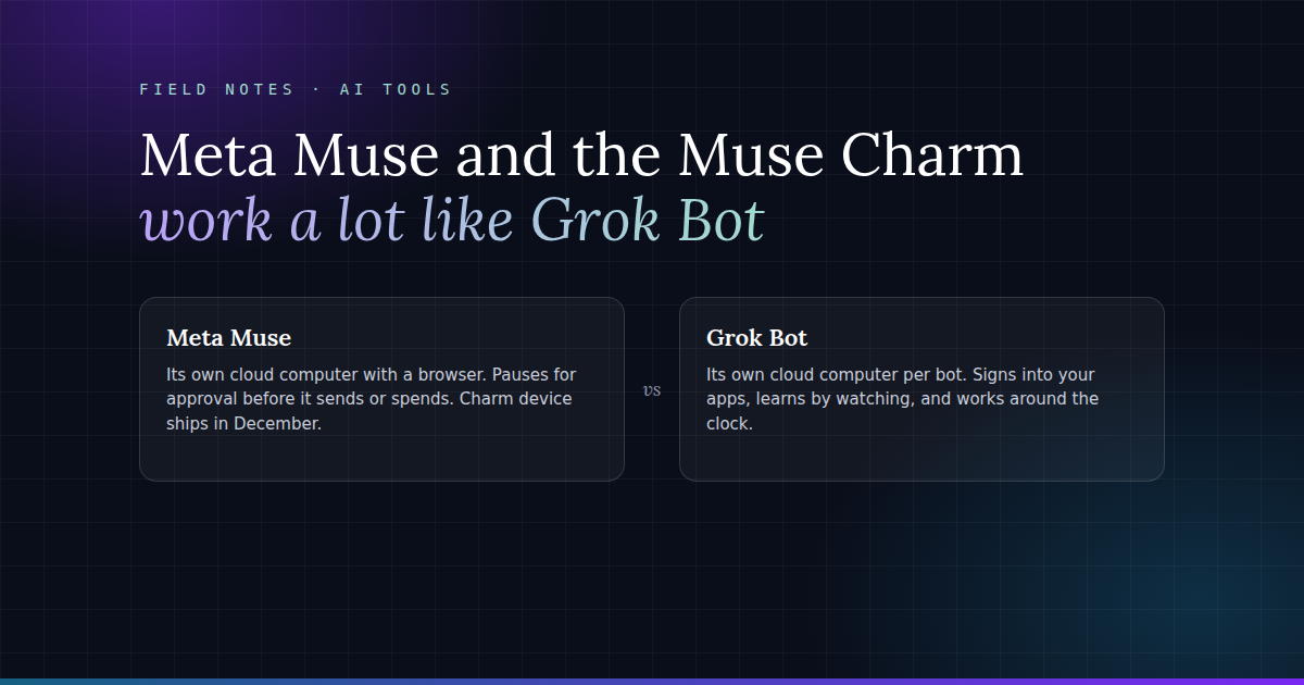 Meta Muse, the Muse Charm, and why they work like Grok Bot
