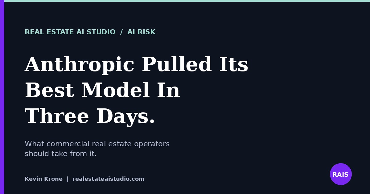 Anthropic Pulled Fable 5 in Three Days