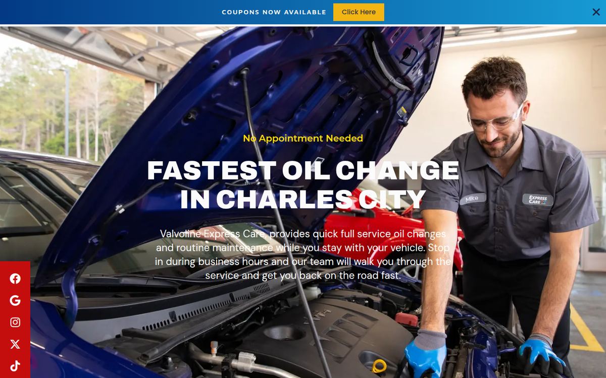 Apex Performance Lube website, home page