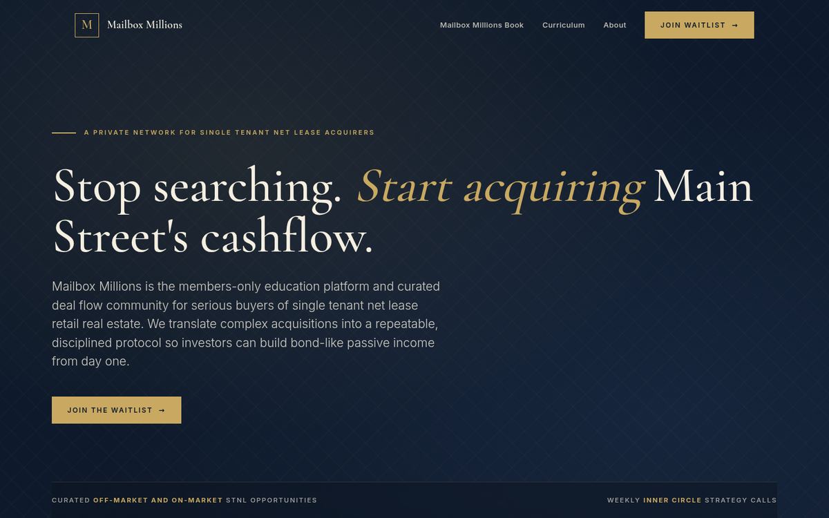 Mailbox Millions website, home page